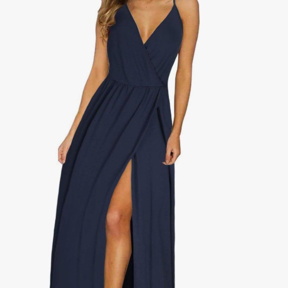 Maxi Sundresses Summer Beach Long Wrap V-Neck Floral/Solid Casual Dress